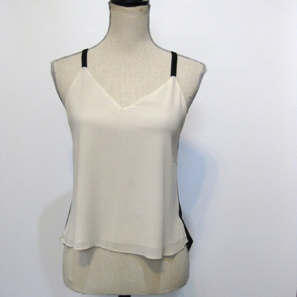 Decker Ivory/Black Button Back Cami Size  Small